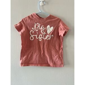 Rabbit Skins Top Toddler Girl 3 Pink Big Sister T-shirt Crewneck Graphic Tee